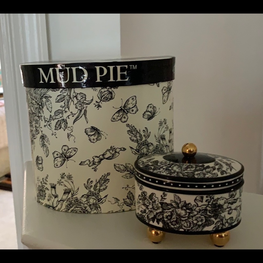 Mud Pie Toile Classic Lidded Box